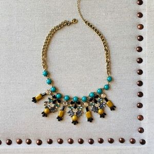 Mustard and Teal Statement Necklace